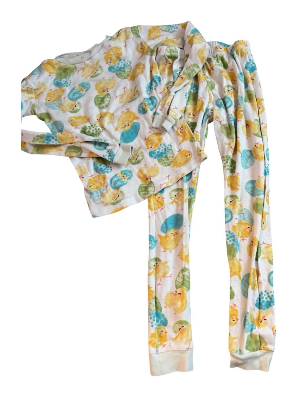 Burts Bees Kids Chick Pajama Set - Size 8, Easter Pjs, Long Sleeve Pjs